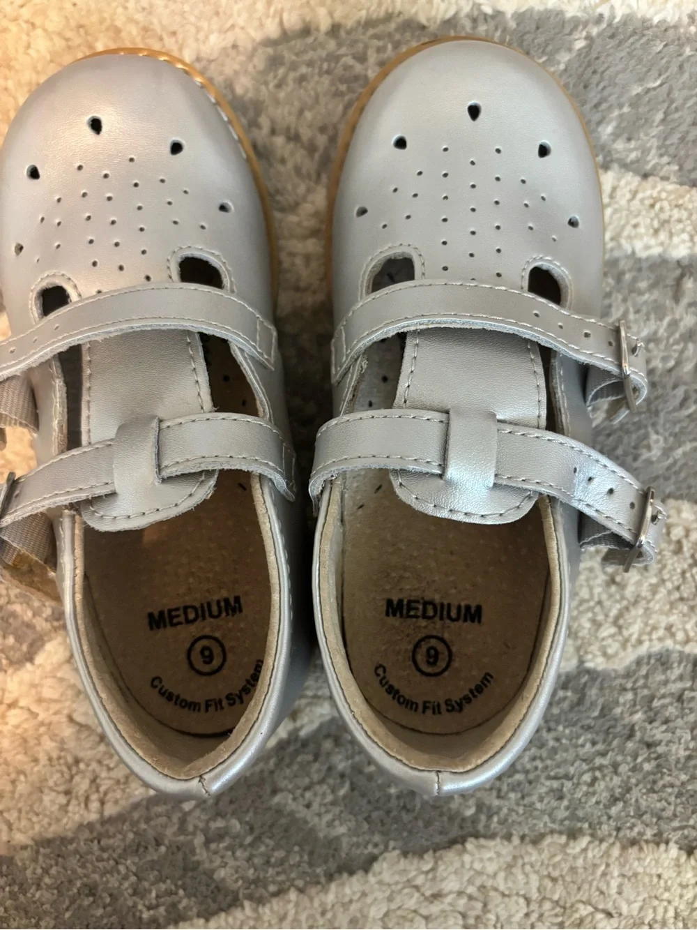 Kids Silver Double-Buckle footmates